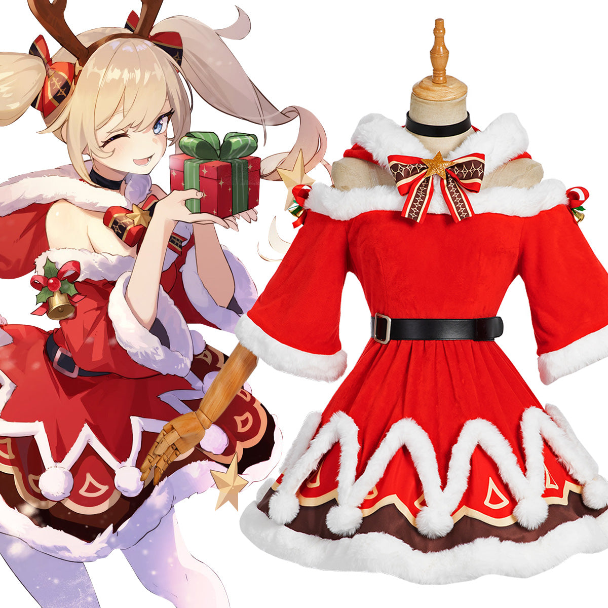 Genshin Impact Barbara Christmas Cosplay Costume Costume - Tophatter Daily Deals
